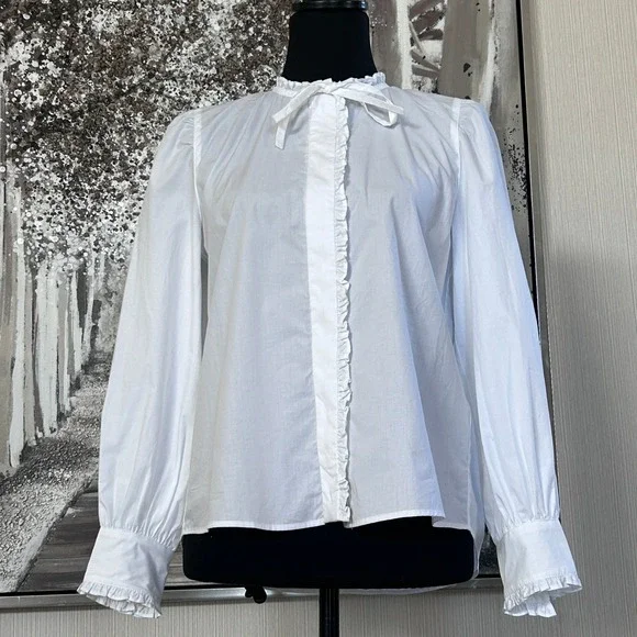 ba&sh Women's 100% Cotton White Joon Top - Size‎ Small - Picture 6 of 12